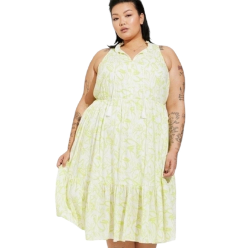 13. Torrid Light Green Floral Midi Dress